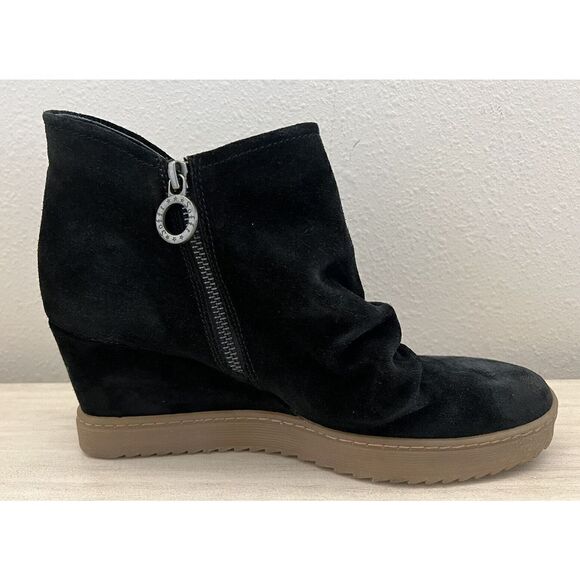 SOFFT AQUA Boots 11 SIRI Wedge Bootie Sneaker Ruching Suede Zip Waterproof NEW - Picture 7 of 16